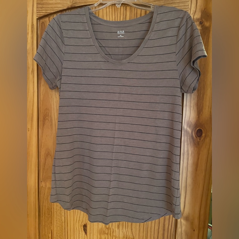 Ana brown and black stripe short sleeve shirt. Excellent condition.